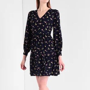 Lauren Ralph Lauren Floral Crepe Bishop-Sleeve Dress